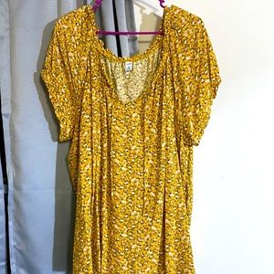 Yellow floral blouse